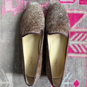 Cole Haan Vintage Women's Pony Hair Burgundy/Brown Loafer Flats